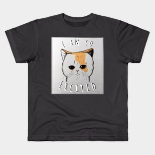 Cute Cat Excited Face Kids T-Shirt